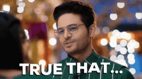 Man In Glasses And Green Shirt Saying True That GIF
