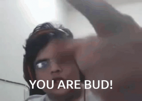 Man In Glasses And Headphones Pointing Saying You Are Bud GIF
