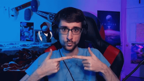 Man In Glasses And Headphones Pointing To Destiny Poster GIF