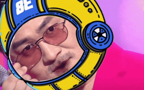 Man In Glasses And Helmet With Letter B GIF