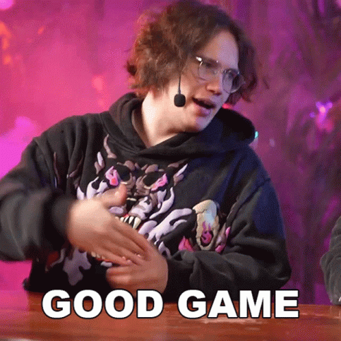 Man in Glasses and Hoodie Saying Good Game