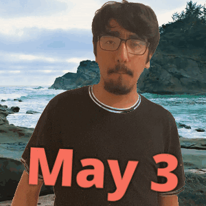 Man In Glasses And May 3 Shirt GIF