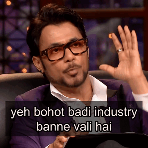 Man In Glasses And Purple Suit Says Yeh Bohot Badi Industry Banne Vali Hai GIF