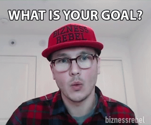 Man in Glasses and Red Hat Asking Goal