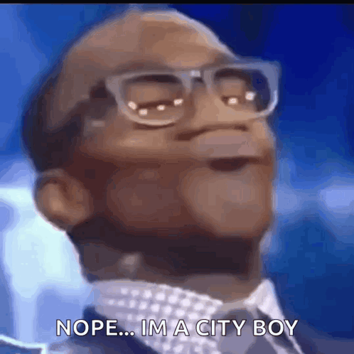 Man in Glasses and Suit Says Nope Im a City Boy