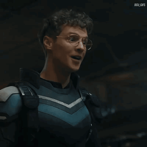 Man in Glasses and Superhero Suit DCU Gifs