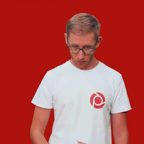 Man In Glasses And White T-Shirt Holding Money GIF