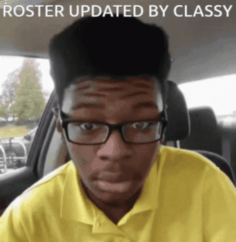 Man in Glasses and Yellow Roster Updated Shirt