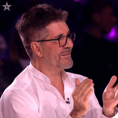 Man in Glasses Applauding