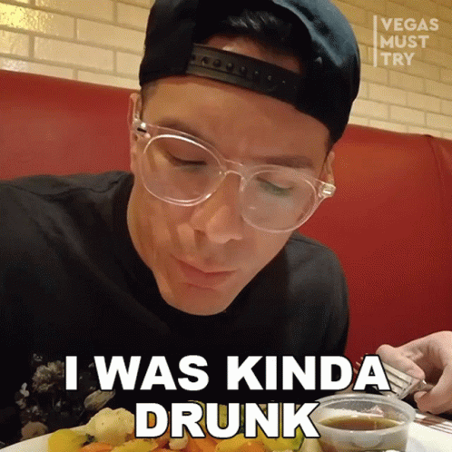 Man in Glasses Hat I Was Kinda Drunk While Eating