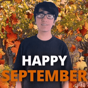 Man In Glasses Saying Happy September GIF