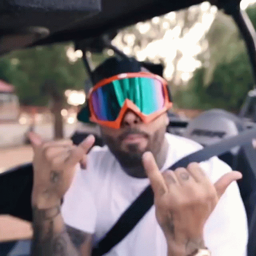 Man In Goggles And Hat Giving Middle Finger GIF
