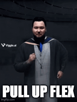 Man In Graduation Cap And Gown Saying Pull Up Flex GIF