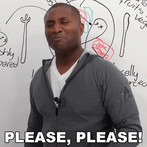 Man In Gray Adidas Jacket Saying Please Please GIF