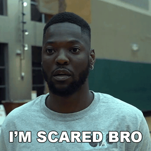 Man in Gray Shirt Saying I'm Scared Bro