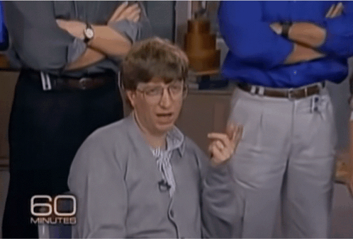 Man In Gray Sweater Interviewed On 60 Minutes GIF