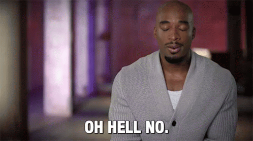 Man In Gray Sweater Saying Oh Hell No GIF