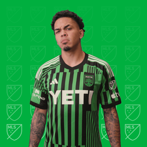 Man In Green And Black Striped Yeti Jersey GIF