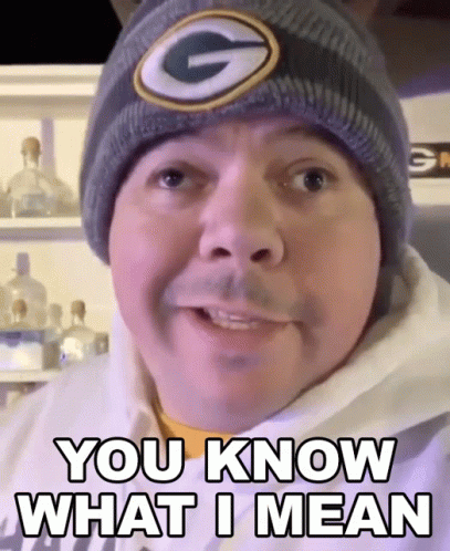 Man in Green Bay Packers Hat Saying You Know What I Mean