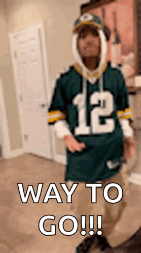 Man In Green Bay Packers Jersey Dancing GIF