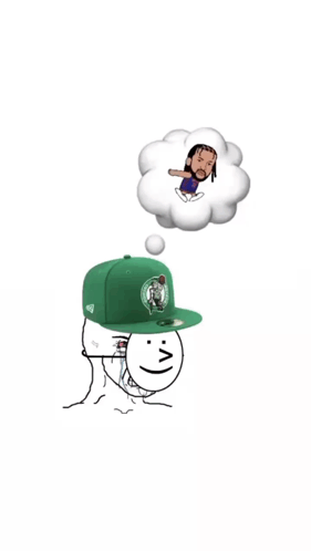 Man in Green Boston Celtics Hat Thinking About Basketball Player