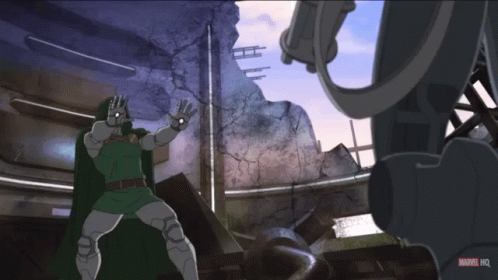 Man in Green Cape Marvel HQ
