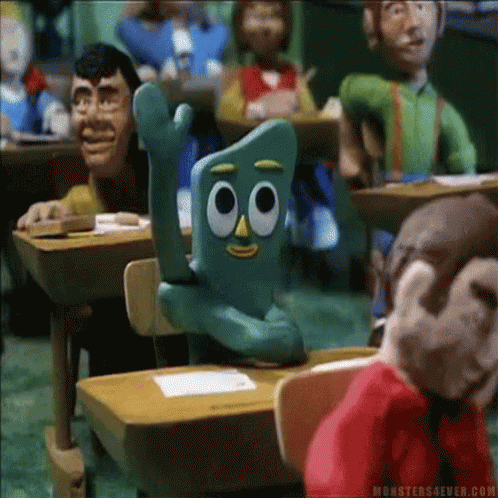 Man in Green Gumby Costume