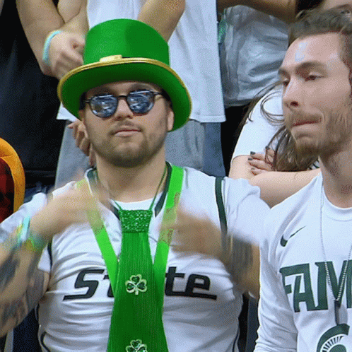 Man In Green Hat And Green Tie Saying State GIF