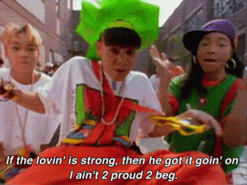 Man in Green Hat Says If the Lovin Is Strong Then He Got It Goin On