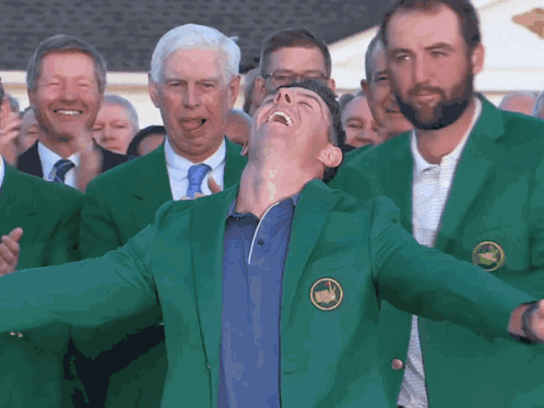 Man In Green Jacket Laughing GIF
