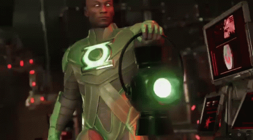 Man in Green Lantern Costume Holding Lantern