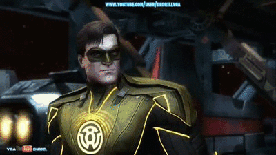 Man in Green Lantern Costume in Front of YouTube Banner