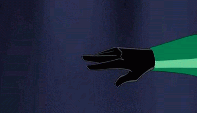Man in Green Lantern Costume Pointing