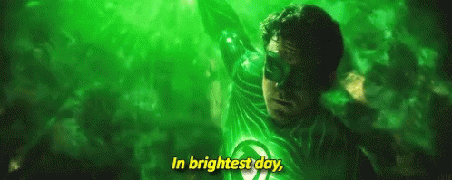 Man In Green Lantern Costume Saying In Brightest Day GIF