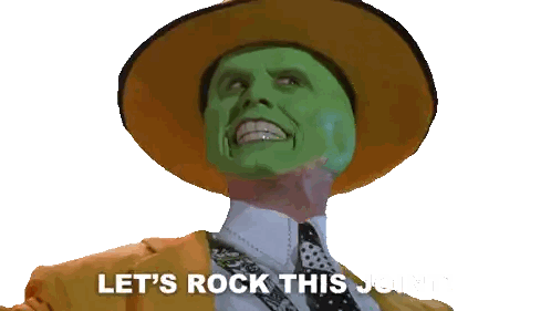 Man in Green Mask Saying Lets Rock This John