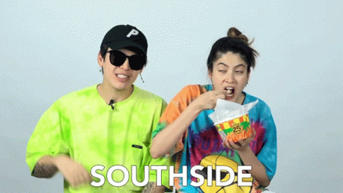 Man in Green Shirt and Woman in Tie Dye Southside