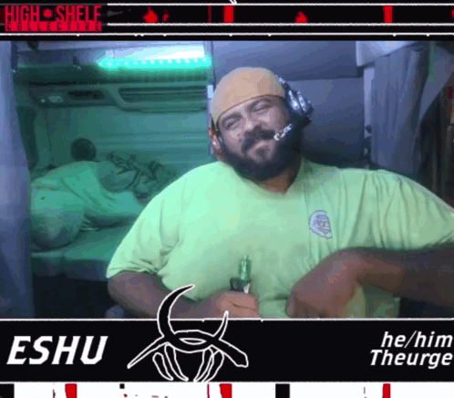 Man In Green Shirt Dancing Eshu Sign GIF