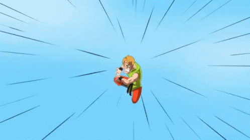 Man In Green Shirt Holding Blue Ball GIF