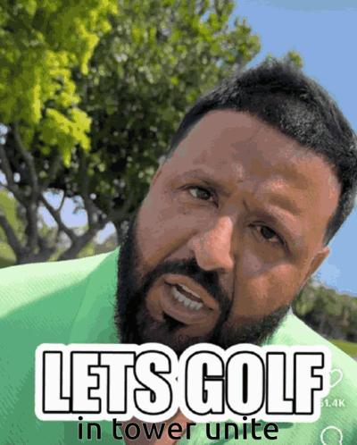 Man in Green Shirt Lets Golf in Tower Unite