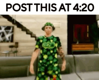 Man in Green Shirt Post This at 4:20