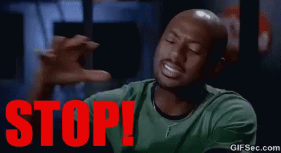 Man In Green Shirt Saying Stop GIF