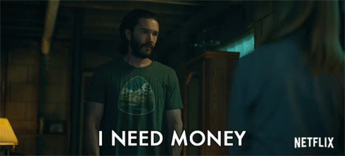 Man in Green Shirt Says I Need Money to a Woman
