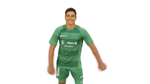 Man in Green Shirt with Allianz