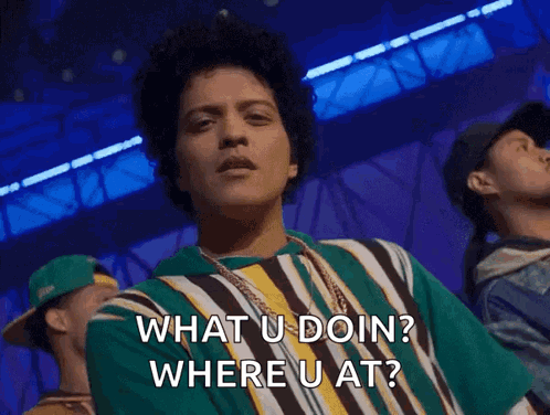 Man in Green Striped Shirt Asking What You're Doing