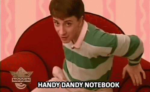Man in Green Striped Shirt Handy Dandy Notebook