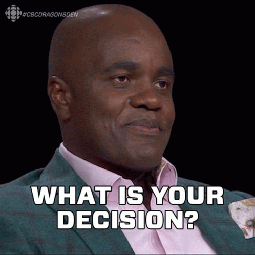 Man in Green Suit Asking What Is Your Decision