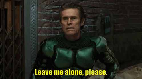 Man in Green Suit Saying Leave Me Alone