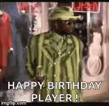 Man In Green Suit Says Happy Birthday Player GIF