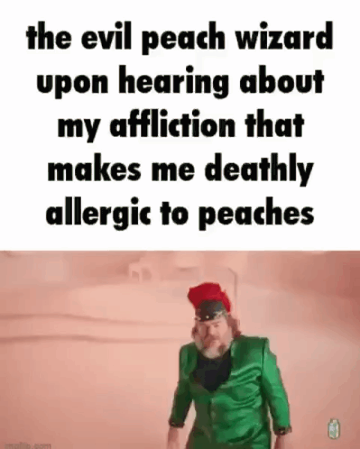 Man in Green Suit Talking About Peach Allergy