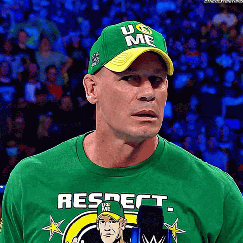 Man In Green T-Shirt Saying Respect GIF